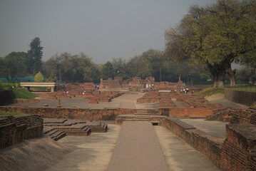 Remains of the ancient Buddhist monastery - Sarnath, India