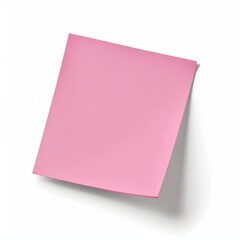 Pink Sticky Note on White Background.