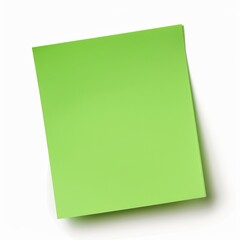 Fototapeta premium Green Sticky Note on White Background.