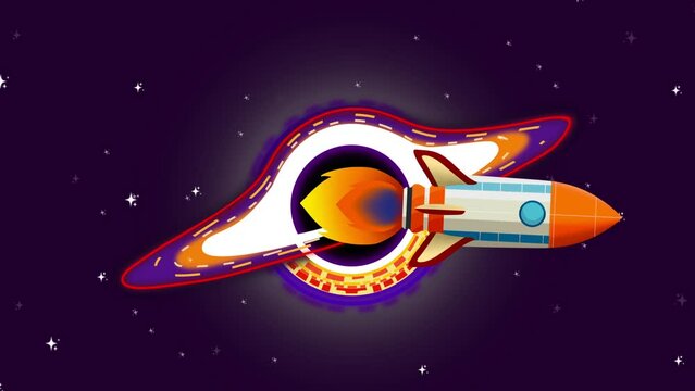 Black Holes Swallow Everything, astronaut exploring the cosmos with a spaceship, Rocket ship with fire flames from engine, physics and chemistry, spacetime, A spaceship is sucked into a black hole