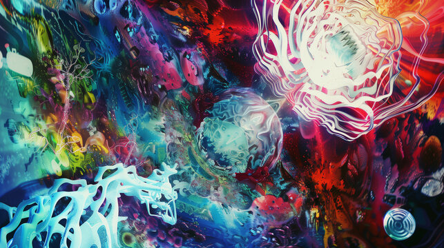 A dazzling psychedelic background depicting a kaleidoscopic ocean abyss with vibrant colors , abstract psychedelic wallpaper