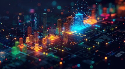 Obraz premium elements of finance and technology.