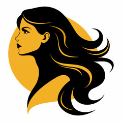 woman hair style logo system vector svg file