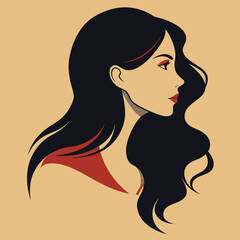 woman hair style logo system vector svg file