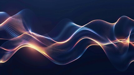 Obraz premium Abstract Blue and Orange Wave on Dark Background