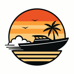 retro sunset vector artwork and svg