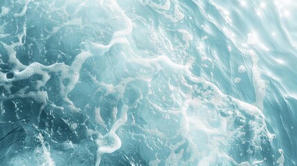 Obraz premium Calm Ocean Waves with Foam, Generative AI