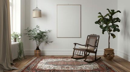Relaxing Living Room with Rocking Chair