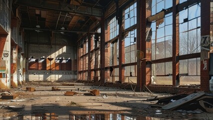 Naklejka premium abandoned factory building