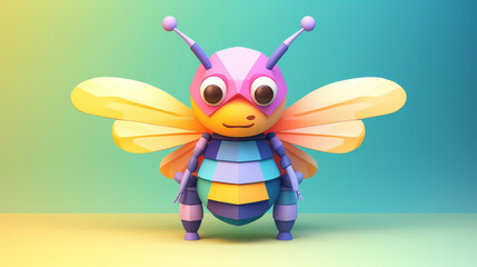 Obraz premium Enchanting clay Hornet icon in soft pastels on a matte background with kawaii charm. Created in Blender for unique design appeal.