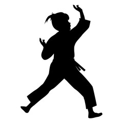 Girl Martial Art Silhouette