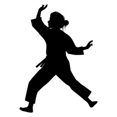 Girl Martial Art Silhouette