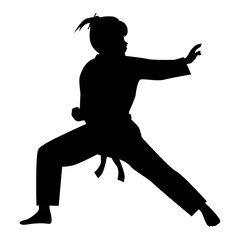 Girl Martial Art Silhouette