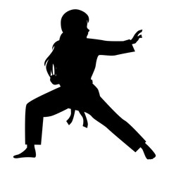 Girl Martial Art Silhouette