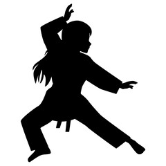 Girl Martial Art Silhouette