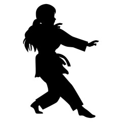 Girl Martial Art Silhouette
