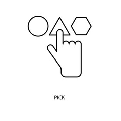 pick concept line icon. Simple element illustration. pick concept outline symbol design.