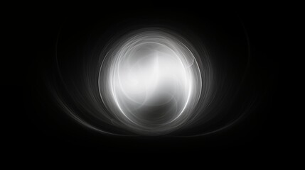 Obraz premium Abstract glowing sphere emitting light waves on a dark background