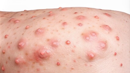 Fototapeta premium Close-Up View of Scabies Skin Infection on Human Body, Dermatology Disease Concept