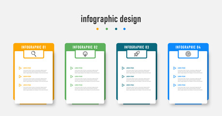 Business infographics template. timeline with 4 steps, options. can be used for workflow diagram, info chart, web design. vector illustration.
