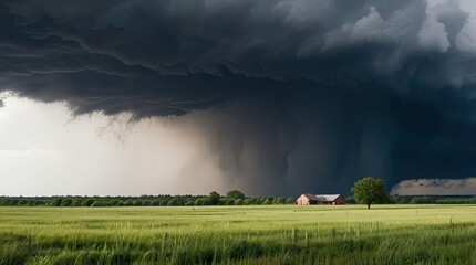 clouds over the field