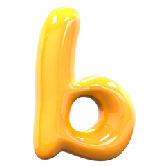 b Font Yellow Color 3D Render