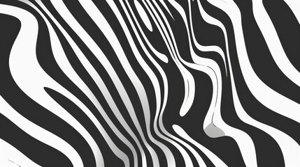 Abstract Black and White Wavy Stripes