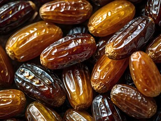 dates close up. date palm background. Date palm on a traditional craftsman market.Horizontal image.