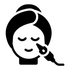 Microdermabrasion woman face icon