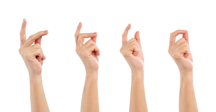 Female hand showing snapping his fingers against isolated on white background, clipping path.