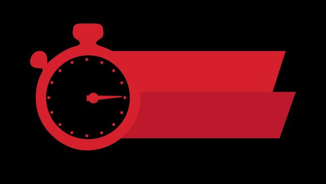 clock alarm animation on transparent background 