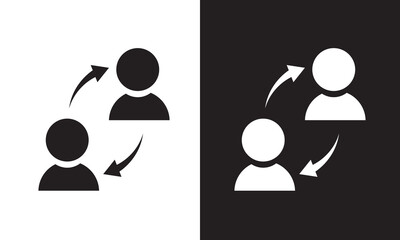People transfer icon. isolated on white and black background. EPS 10