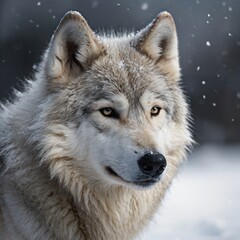 white wolf in winter and see 