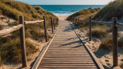 wooden bridge over the sea
