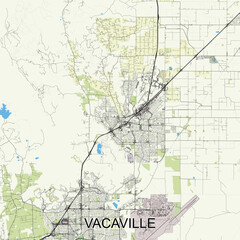Vacaville, California, USA map poster art