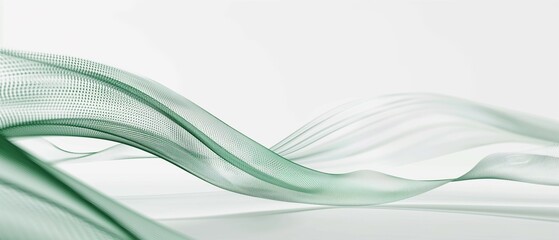 Green line wave abstract background