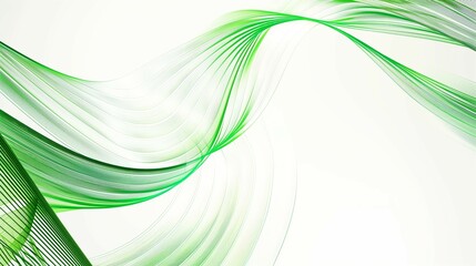 Green line wave abstract background