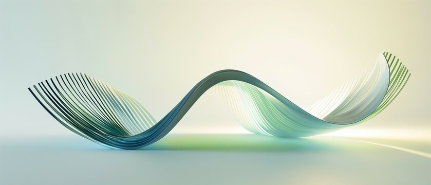 Green line wave abstract background