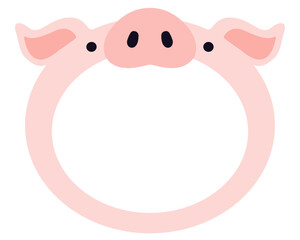 かわいい動物の見出しフレーム: 豚