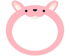 かわいい動物の見出しフレーム: ウサギ