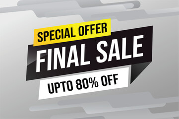 Special offer final sale tag. Banner design template for marketing. Special offer promotion or retail. background banner modern graphic design for store shop, online store, website, landing page

