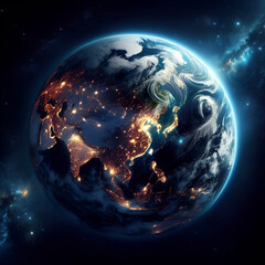 earth globe view from space	