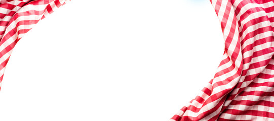 Red table cloth surface textile.for cooking food menu decoration in kitchen