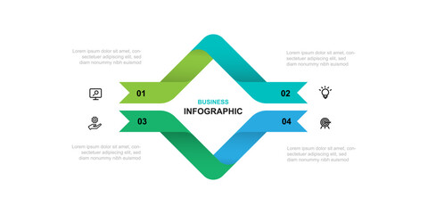 Design template infographic vector element with 4 step process or option suitable for web presentation and business information