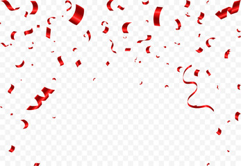 Vector illustration of red confetti party background. Design for various parties