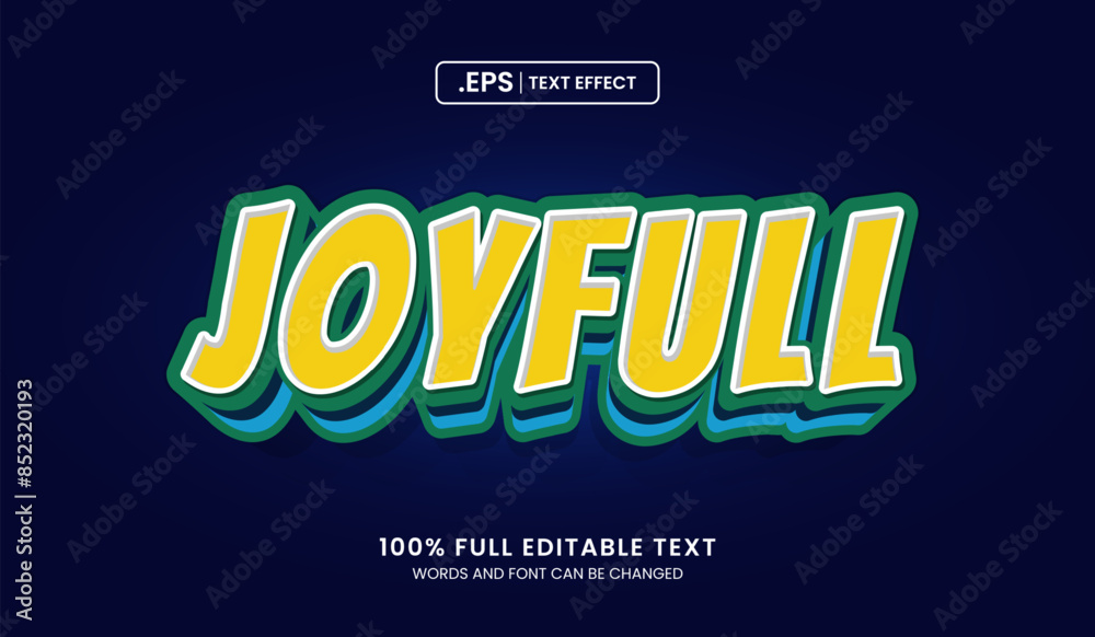 Wall mural design editable text effect, joyful text effect