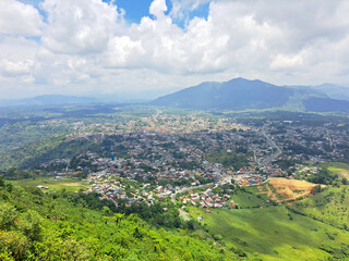 Obraz premium Panoramic view of the magical town Xicotepec in the northern mountains of the state of Puebla in Mexico