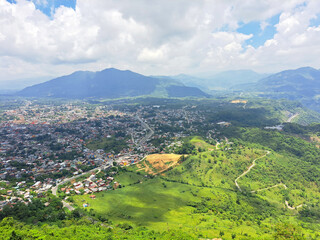Panoramic view of the magical town Xicotepec in the northern mountains of the state of Puebla in Mexico