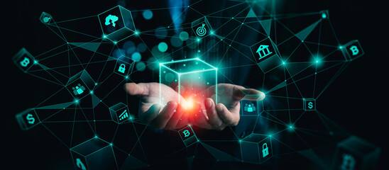 Blockchain Technology Concept, Revolutionizing Industries, Exploring the Boundless Potential of Blockchain Technology for Secure, Decentralized Transactions and Immutable Digital Data Management