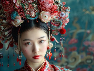 Profession Photograph of Explore the beauty standards of Taiwanese women as they embrace traditional clothing at the National Palace Museum.